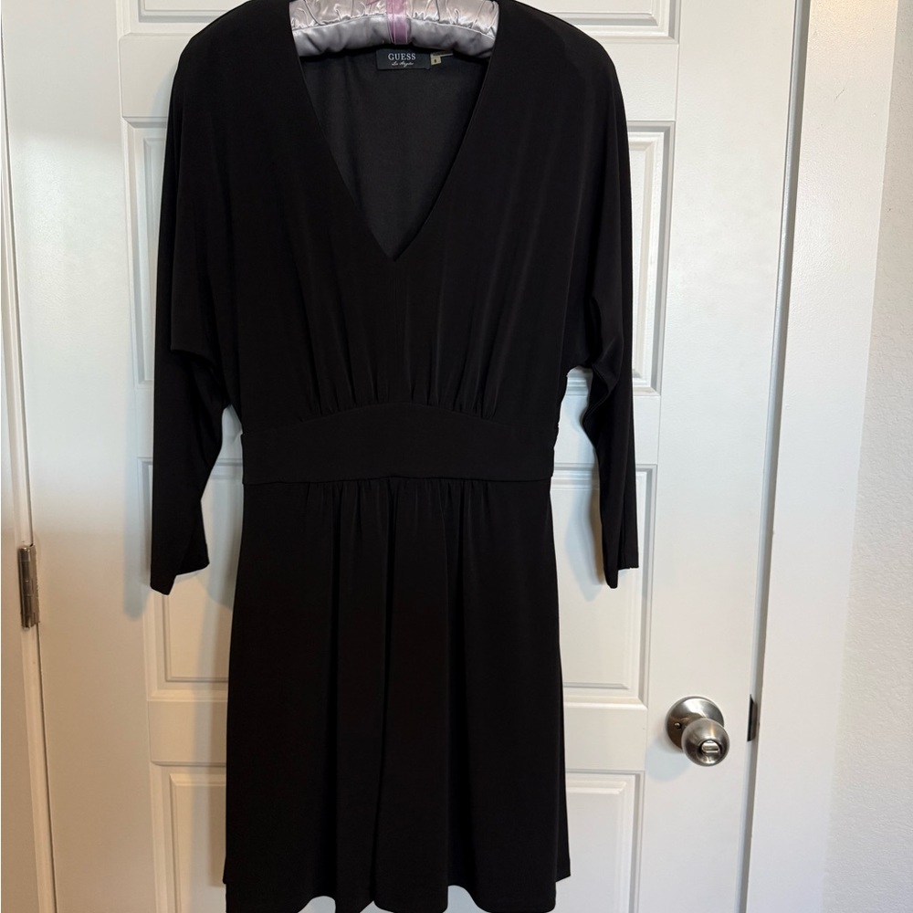 Guess Black V-Neck Dress-Size 8 - DISC. SHIPPING
